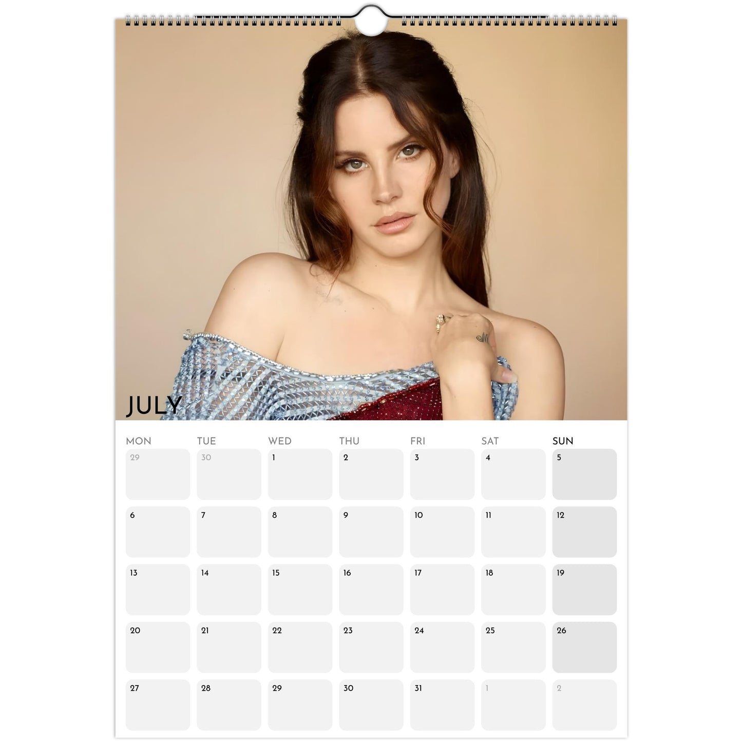 Lana Del Rey 2026 A3 wall calendar July