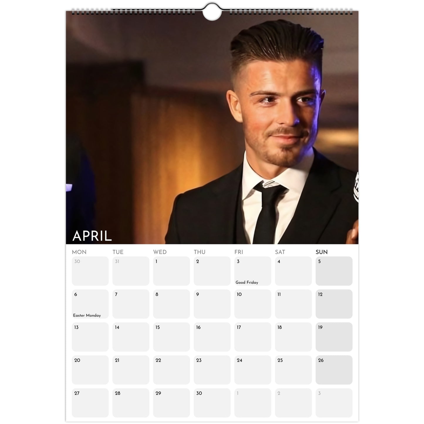 Jack Grealish 2026 A3 wall calendar April