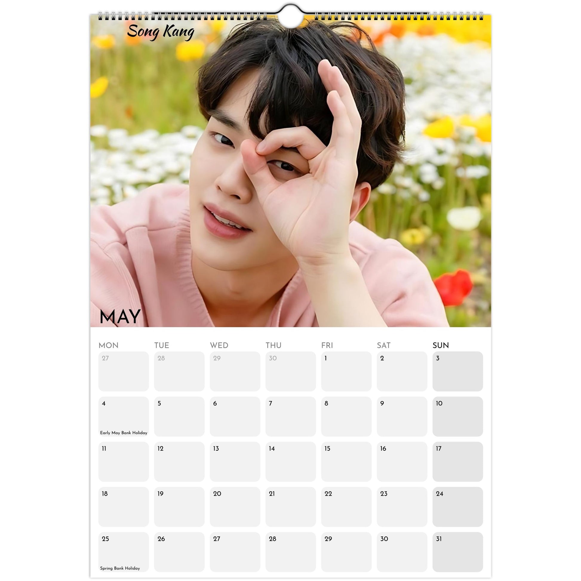Hot Korean Actors 2026 A3 wall calendar May