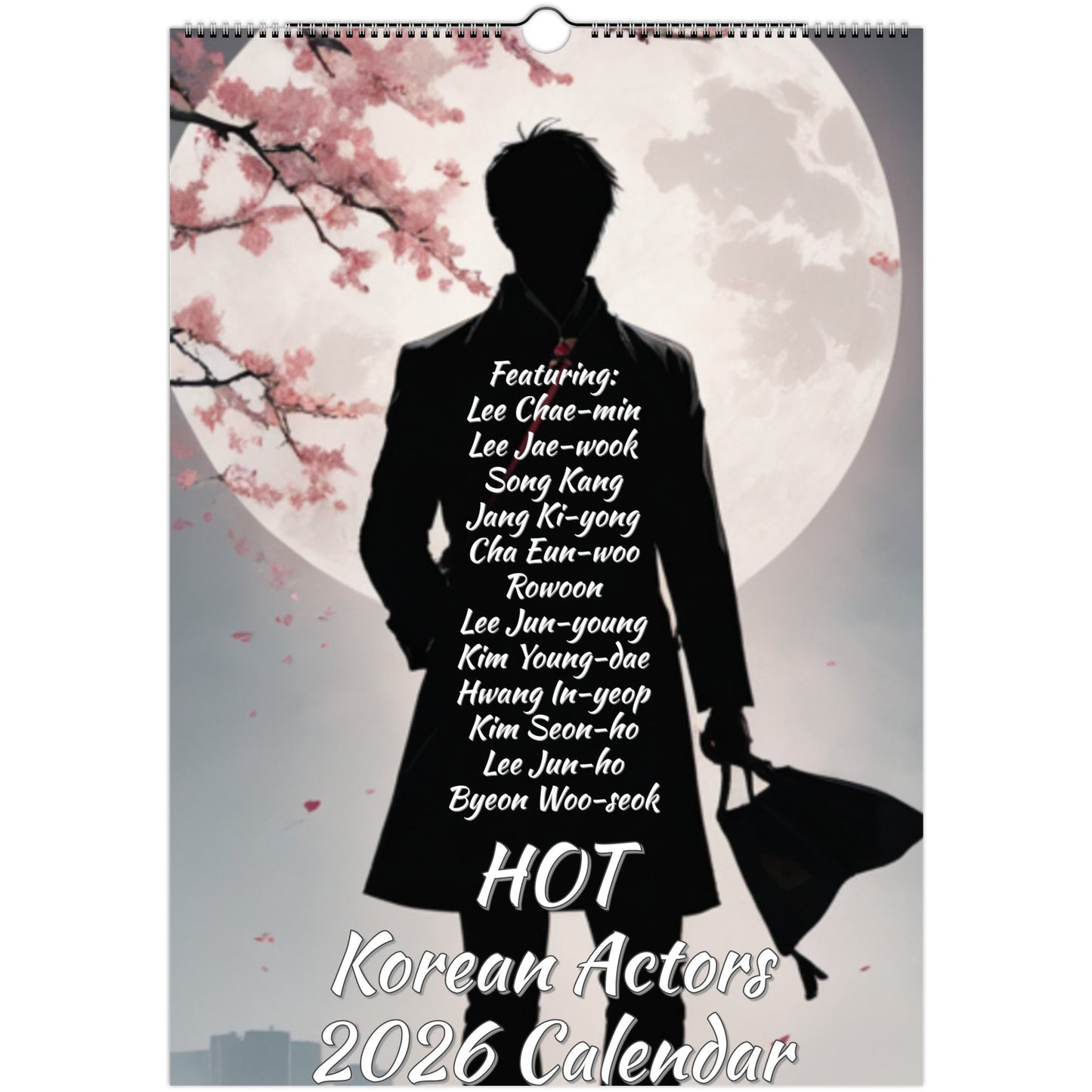 Hot Korean Actors 2026 A3 wall calendar front cover