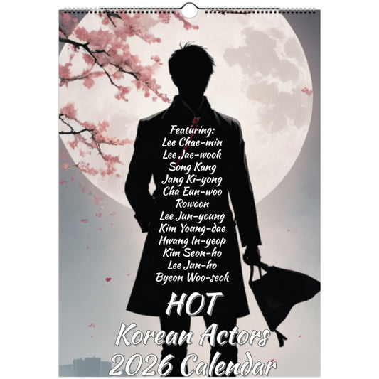 Hot Korean Actors 2026 A3 wall calendar front cover