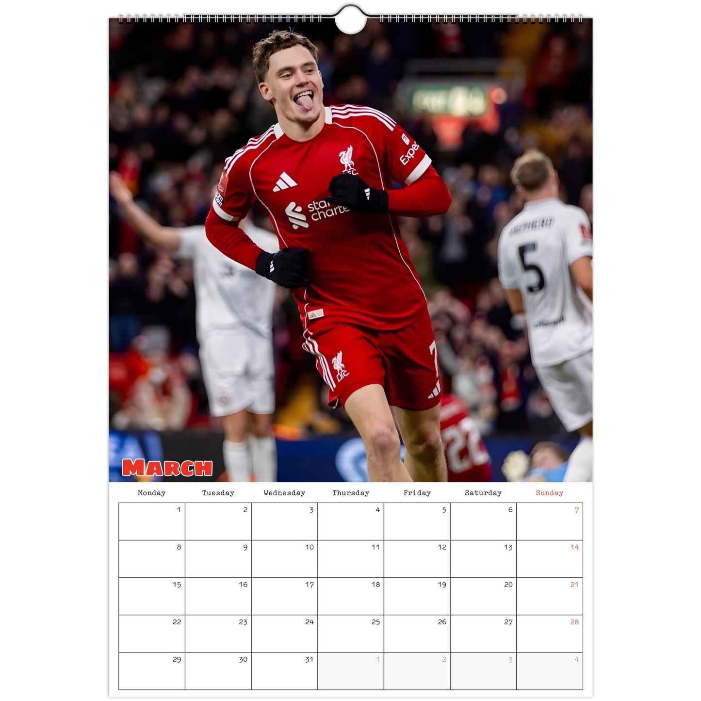 Liverpool Calendar March page