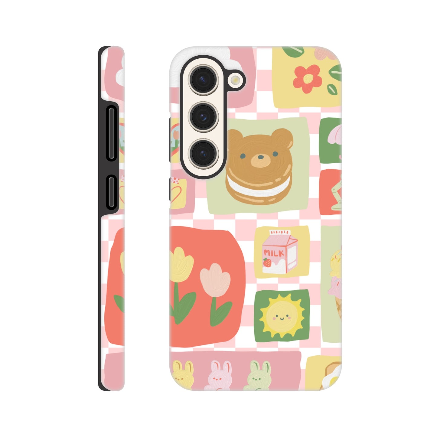Durable dual‑layer Samsung case with cute pastel design