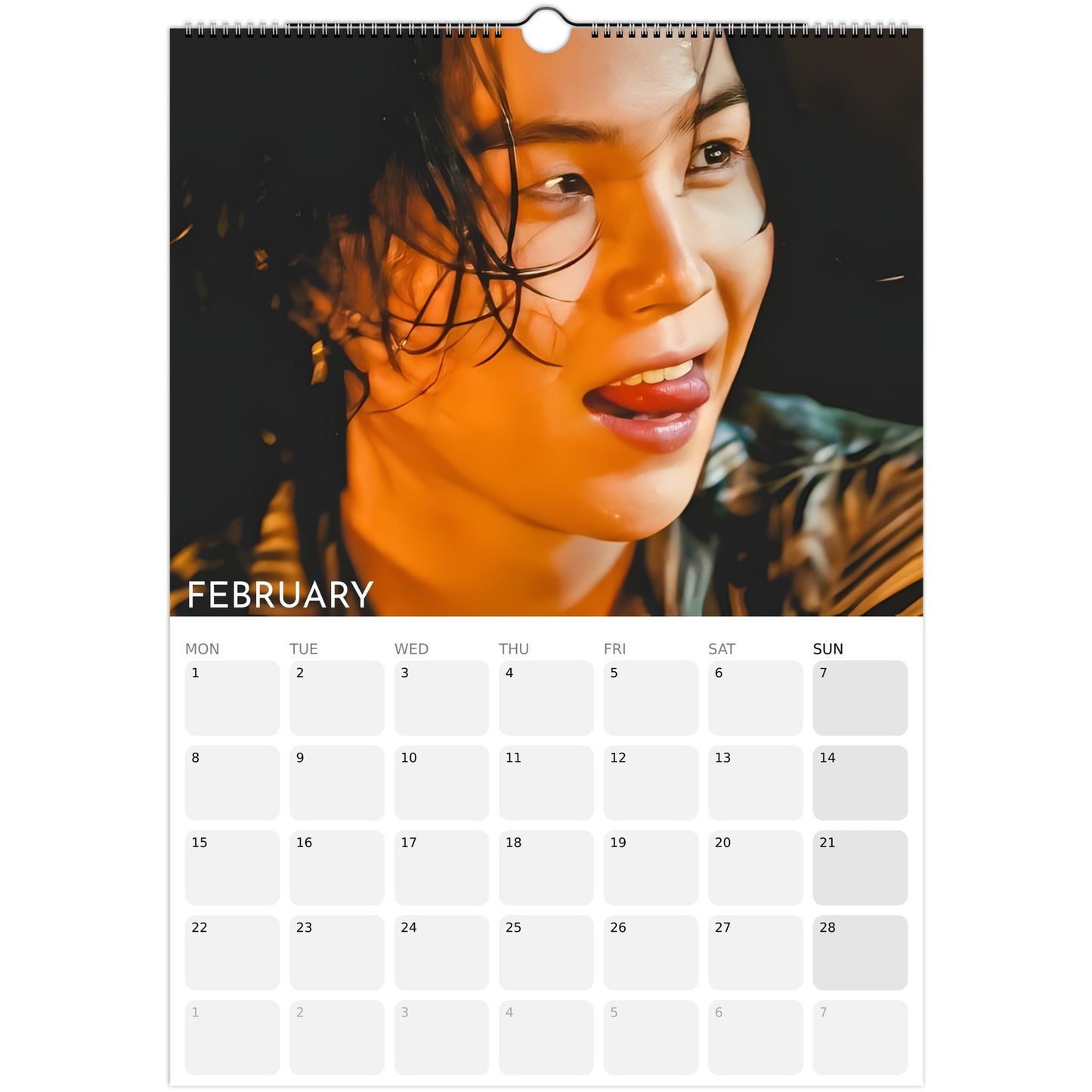 BTS Suga Yoongi Tongue Celebration 2026 A3 calendar February