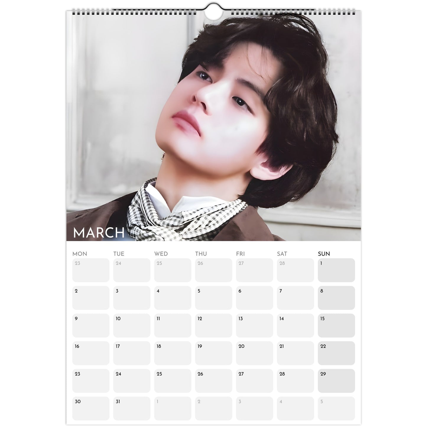 BTS V Kim Taehyung 2026 A3 wall calendar March
