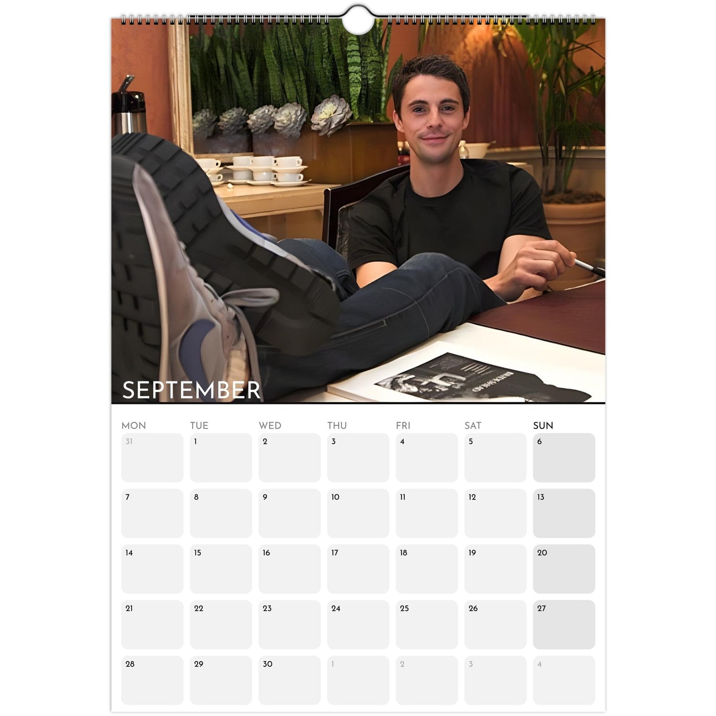 Matthew Goode 2026 A3 wall calendar September