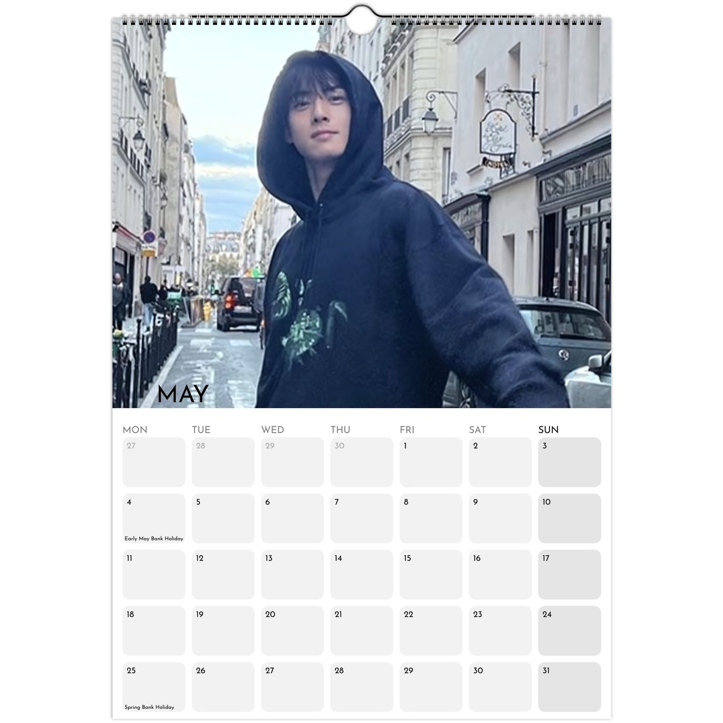Cha Eun‑woo 2026 A3 wall calendar may