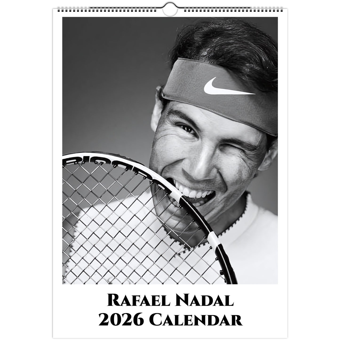 Rafael Nadal 2026 A3 wall calendar front cover
