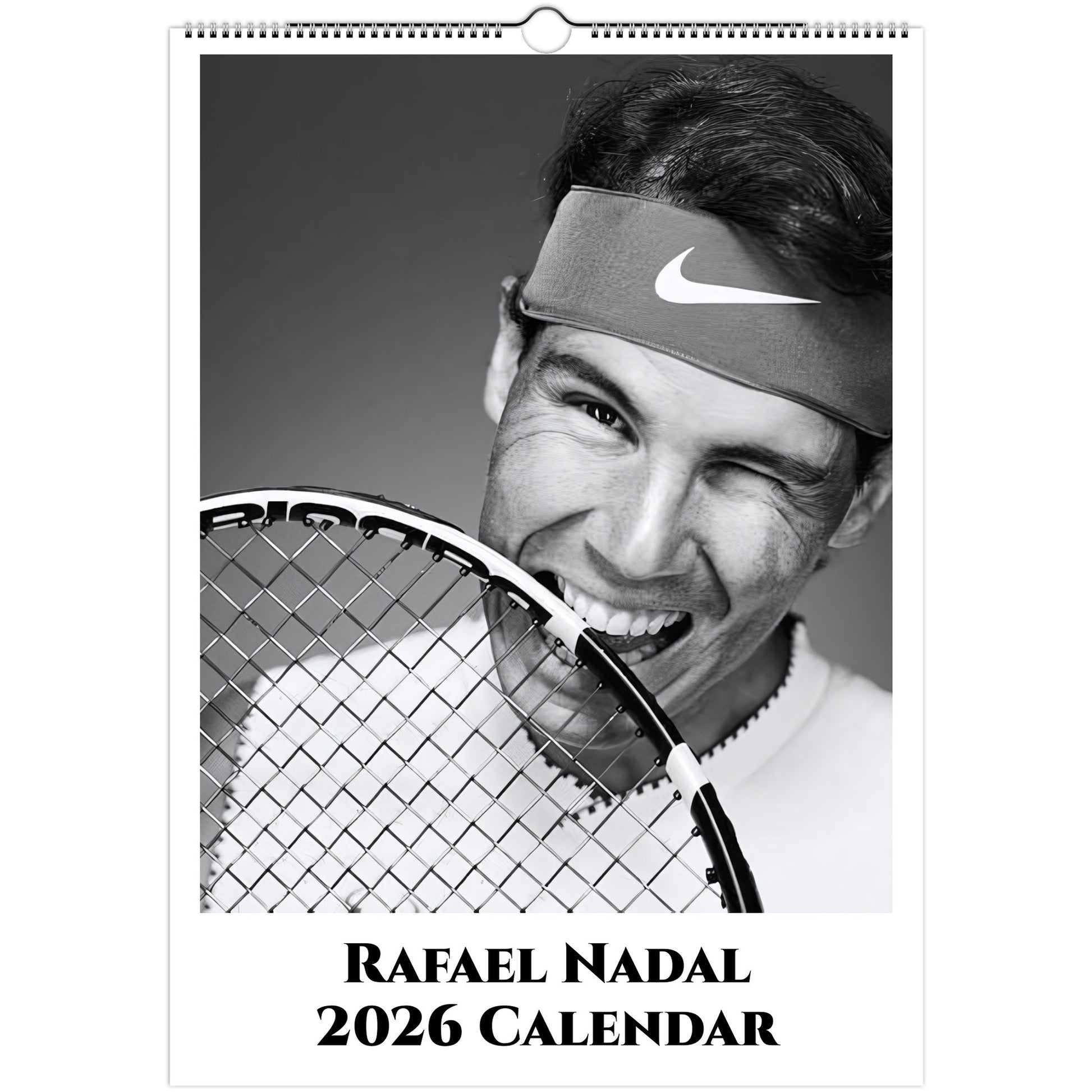 Rafael Nadal 2026 A3 wall calendar front cover