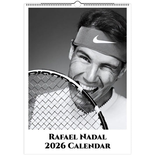 Rafael Nadal 2026 A3 wall calendar front cover