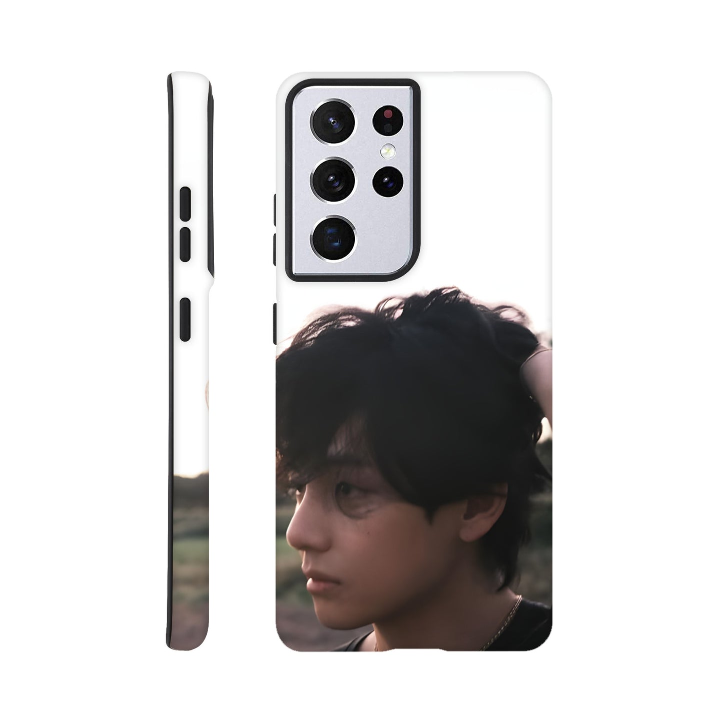Samsung tough case with Taehyung artwork and impact‑resistant layers