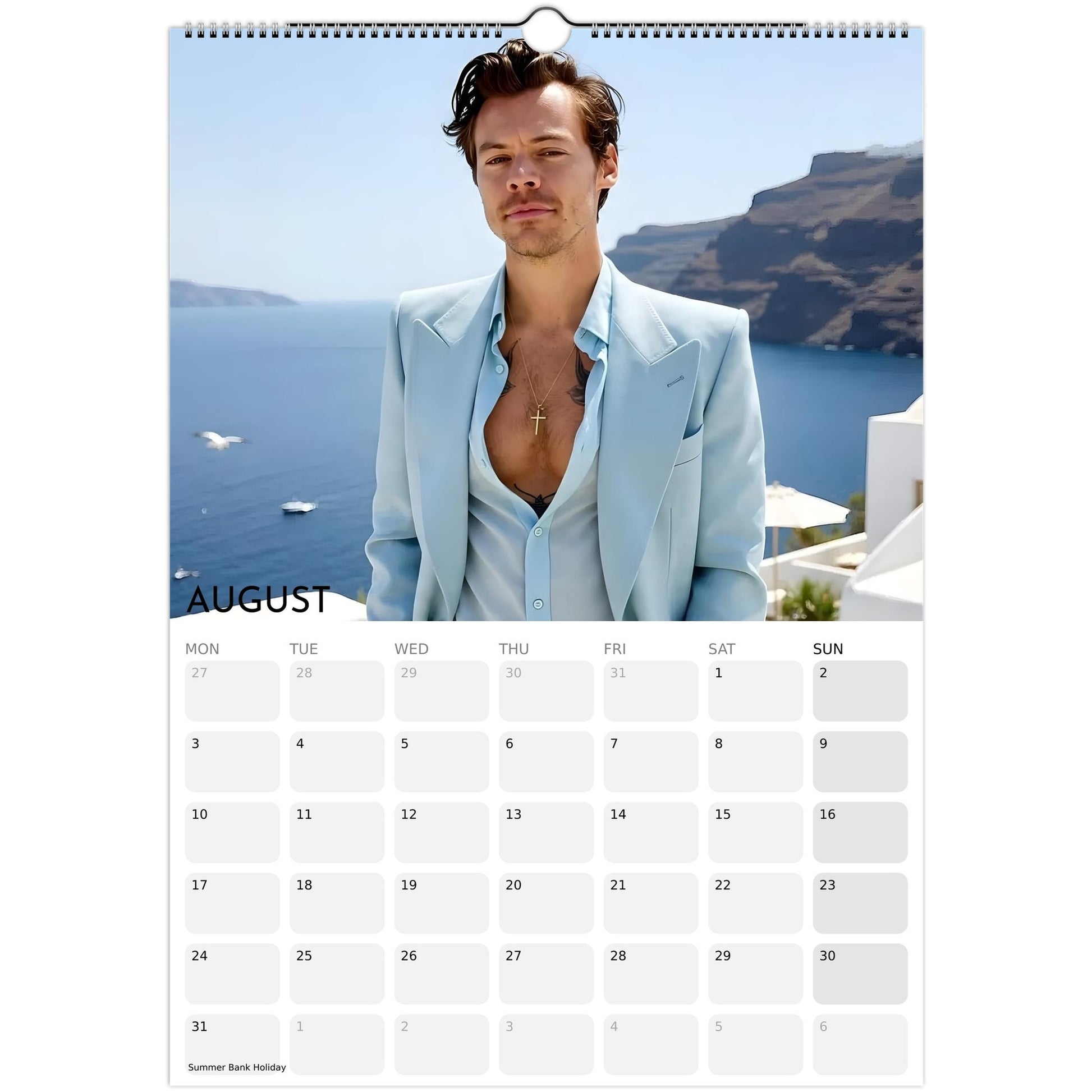 Harry Styles 2026 A3 wall calendar August
