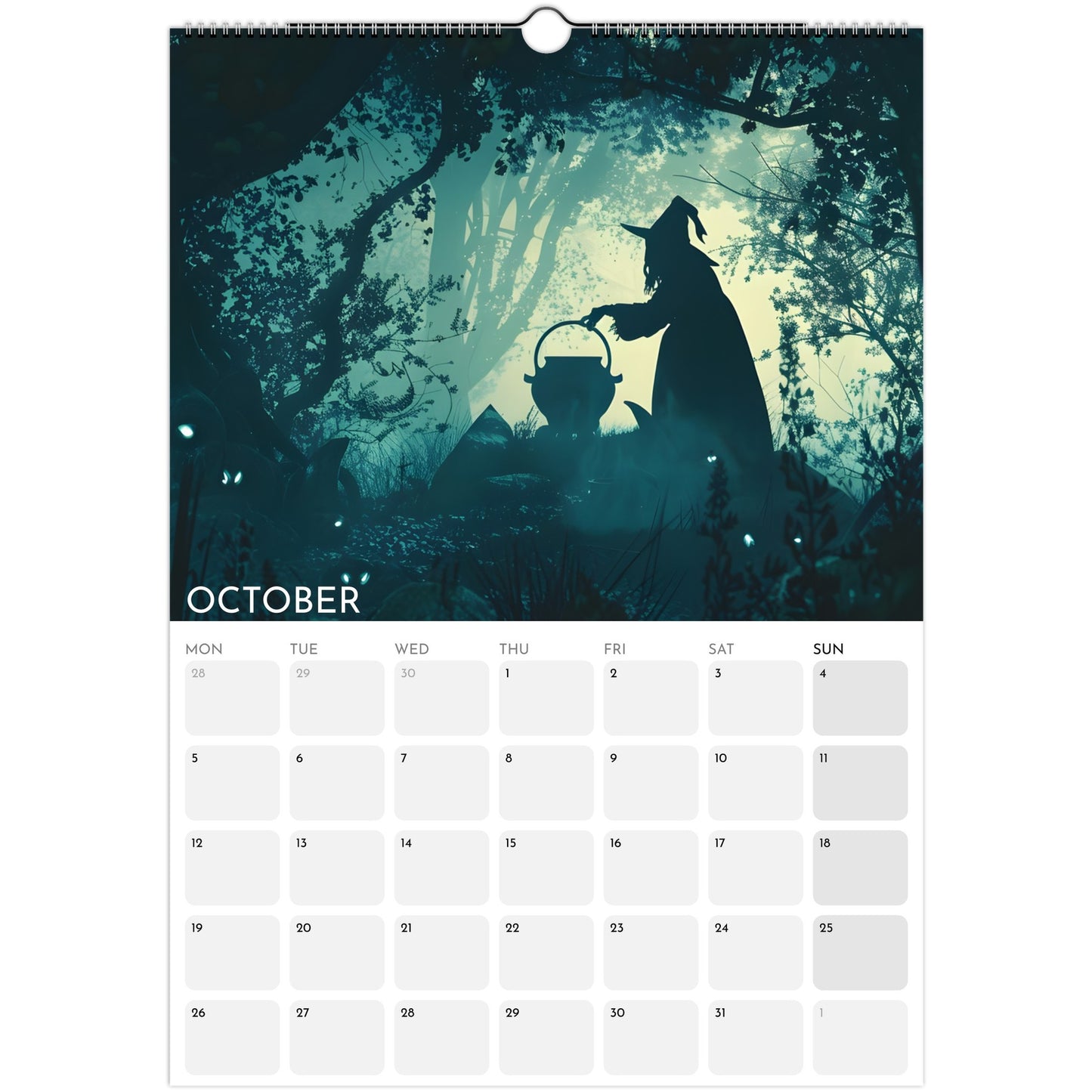 Witches’ Circle 2026 A3 wall calendar October