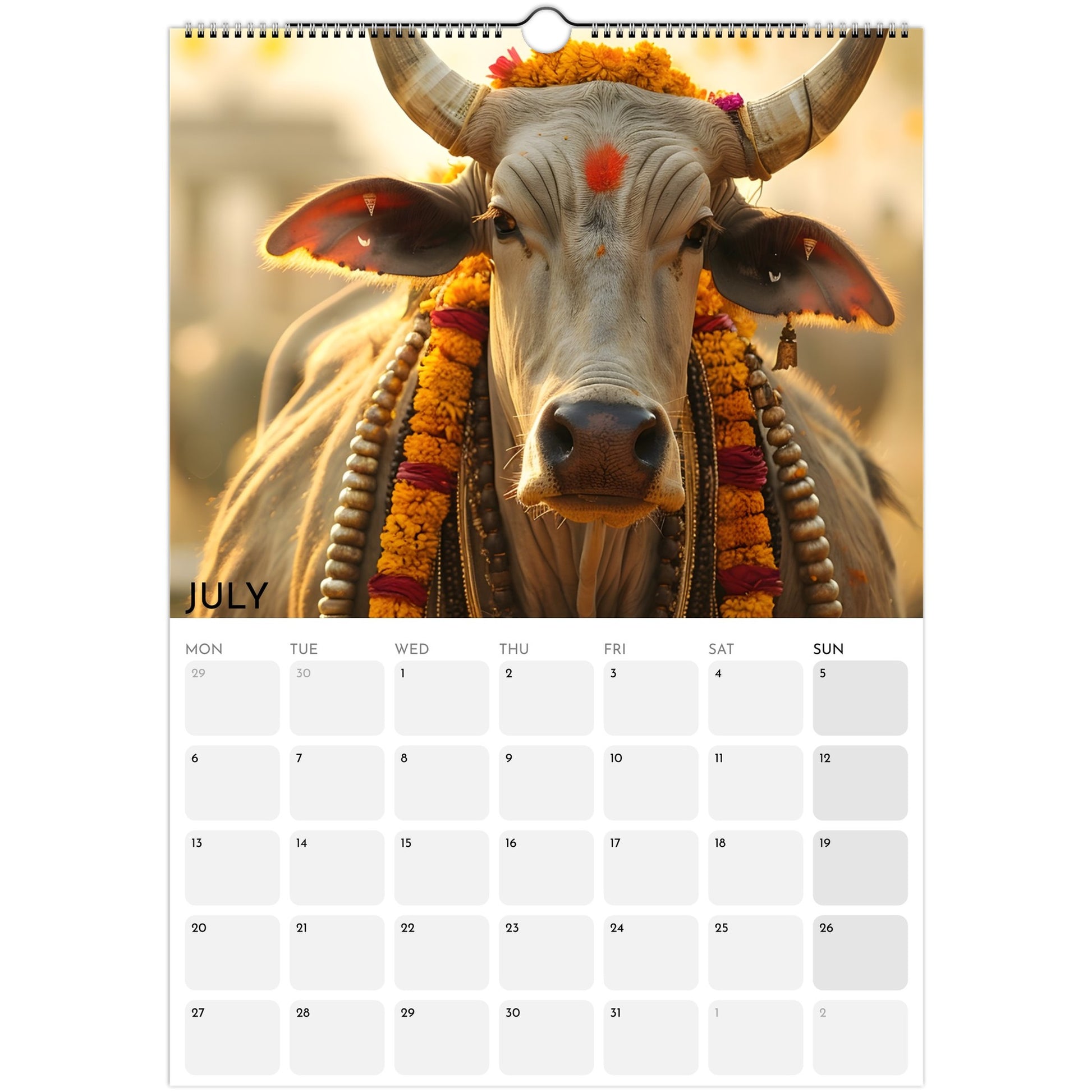 Beautiful India 2026 A3 wall calendar July