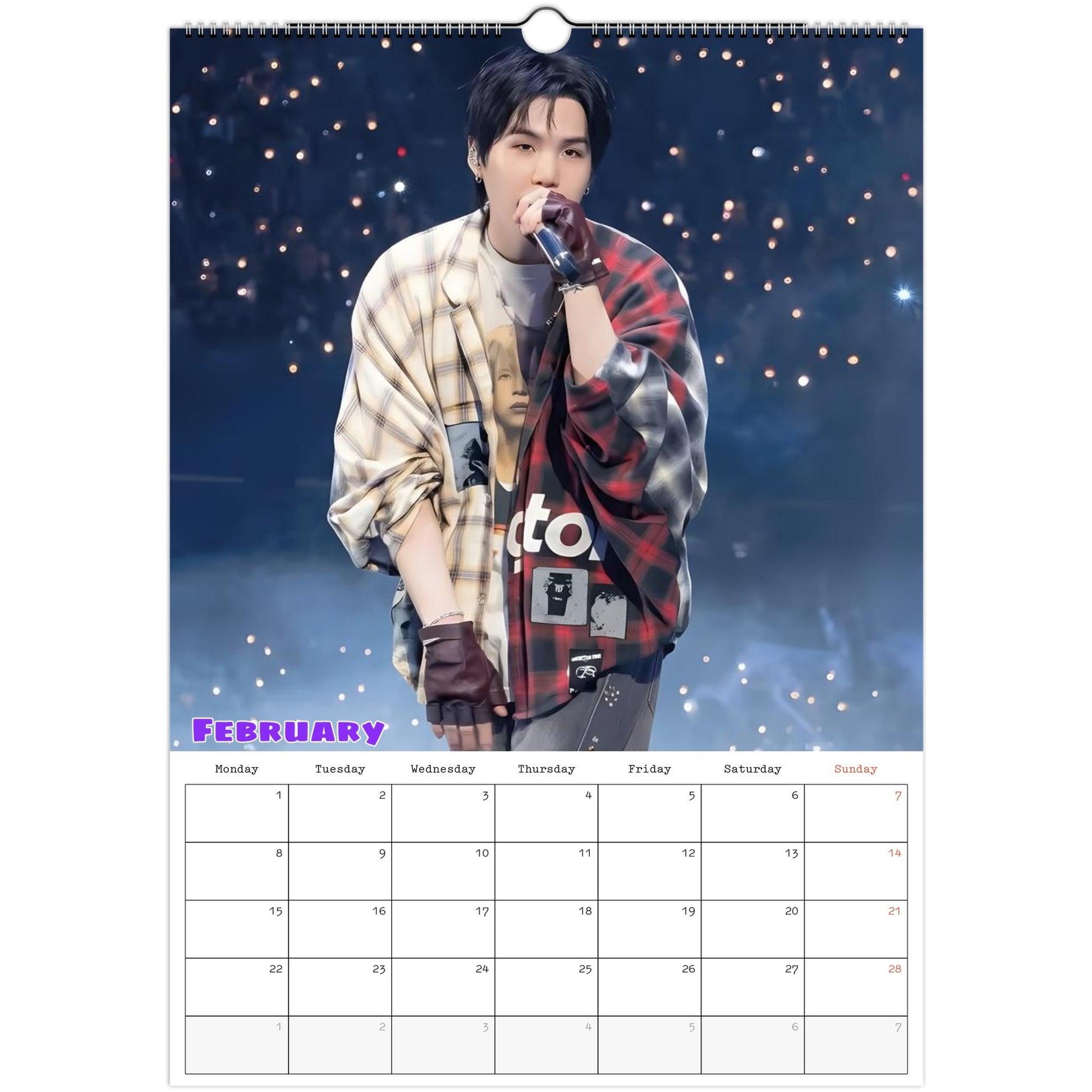 BTS SUGA Calendar February page