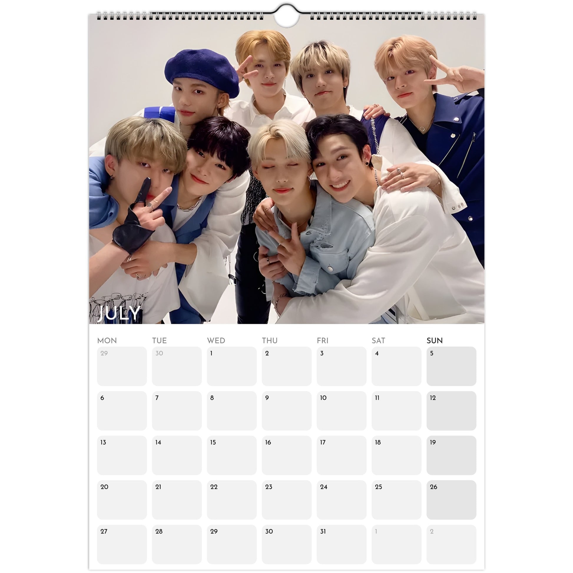 Stray Kids 2026 A3 wall calendar July