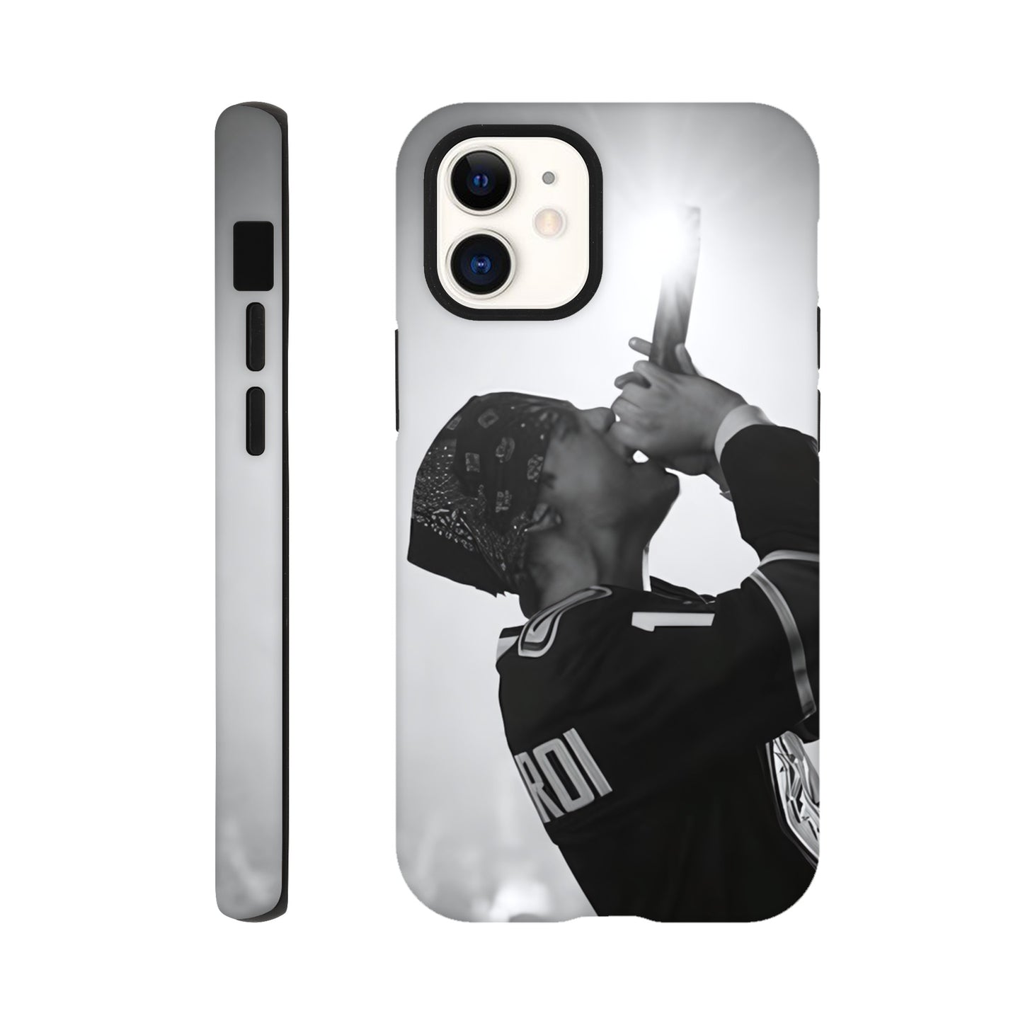 Durable iPhone tough case with artist themed graphic