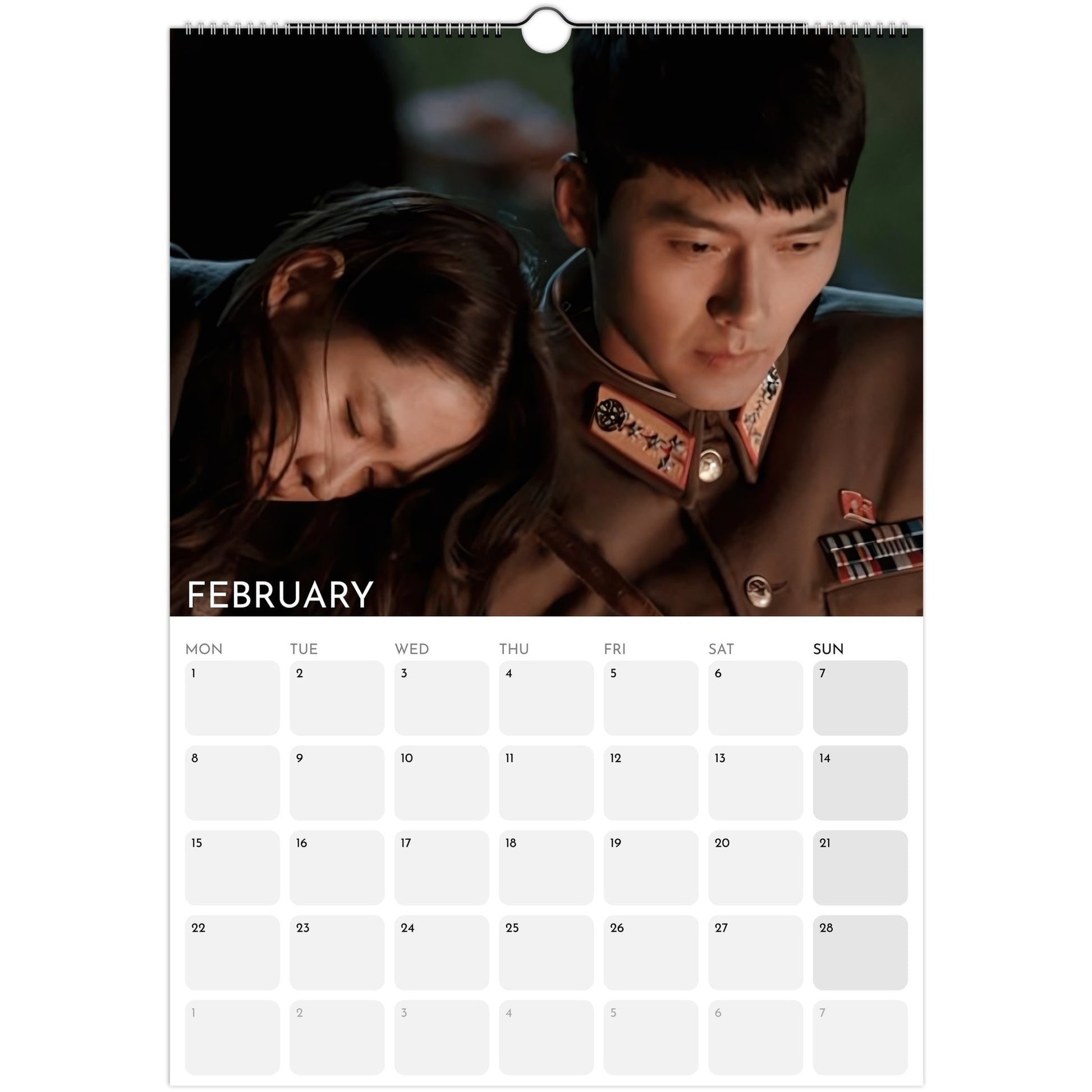 Crash Landing on You 2026 A3 wall calendar February