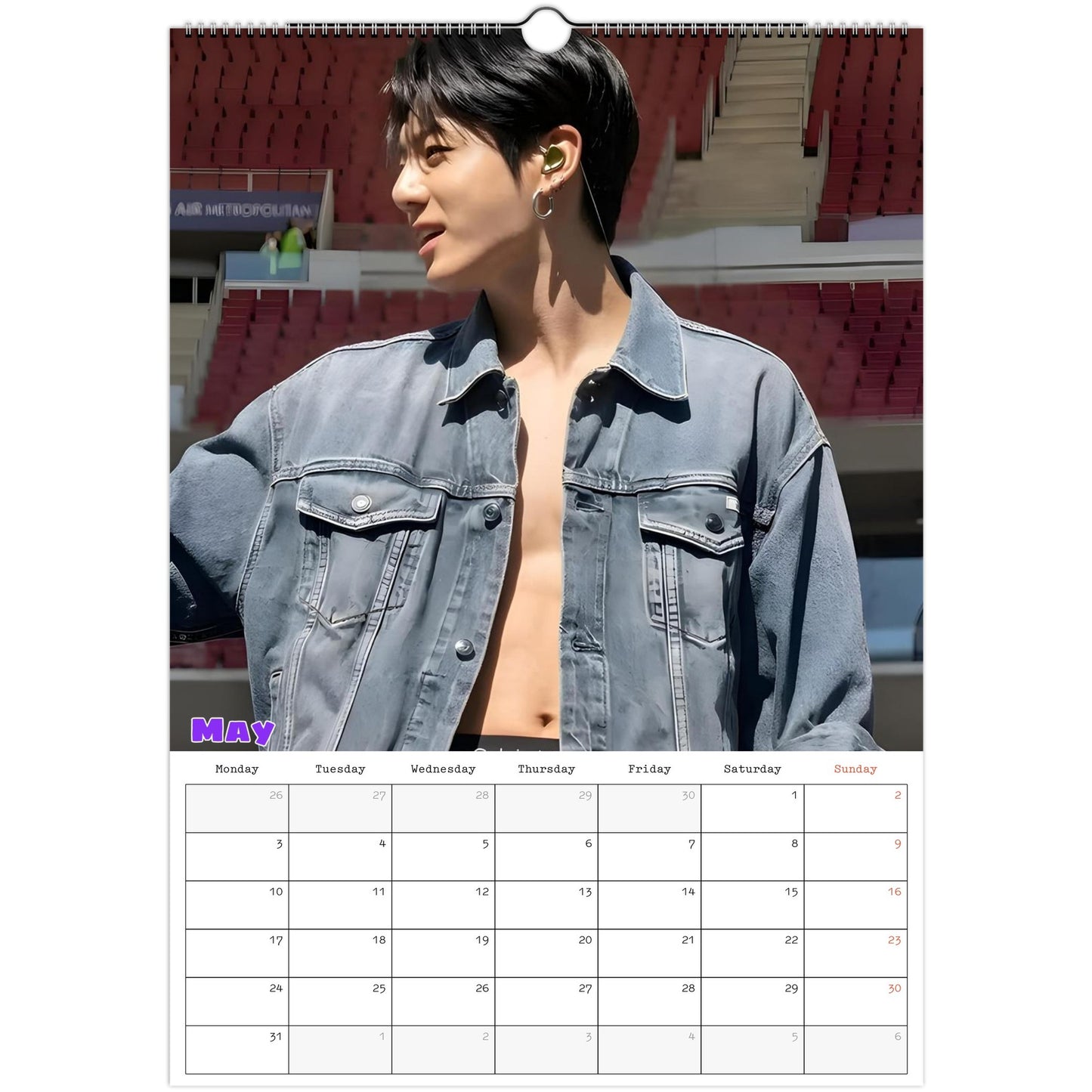 BTS Jungkook Calendar 2027 May page