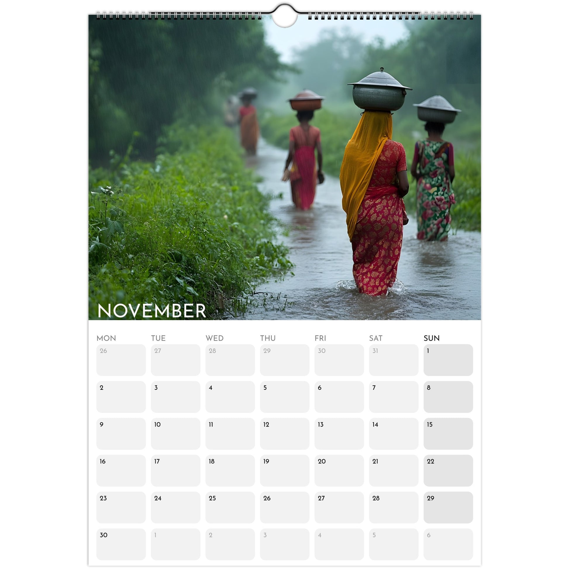 Beautiful India 2026 A3 wall calendar November