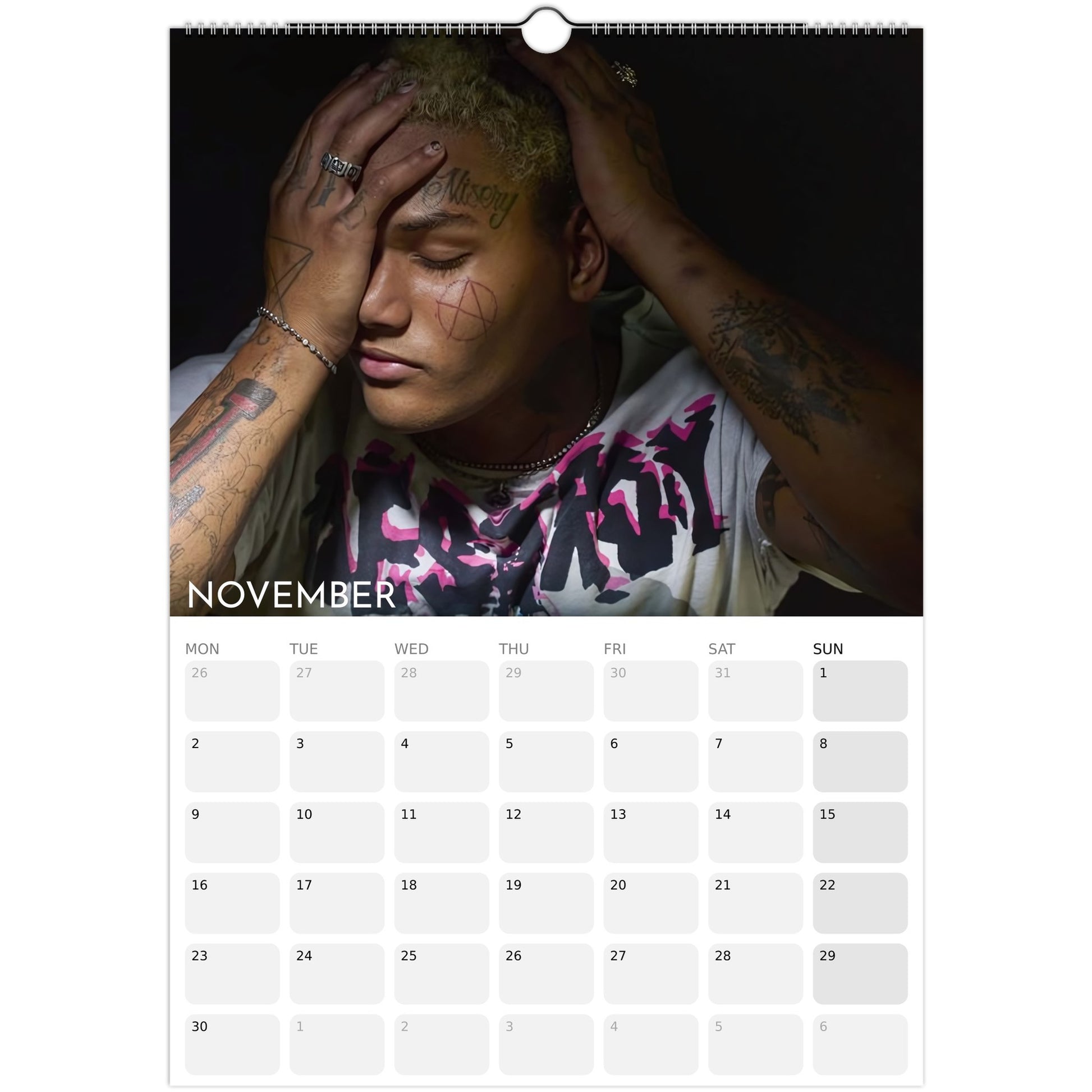 EKKSTACY 2026 A3 wall calendar November