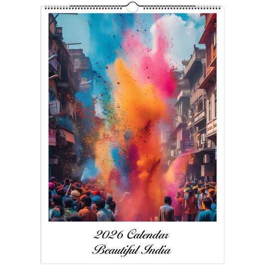 Beautiful India 2026 A3 wall calendar front cover