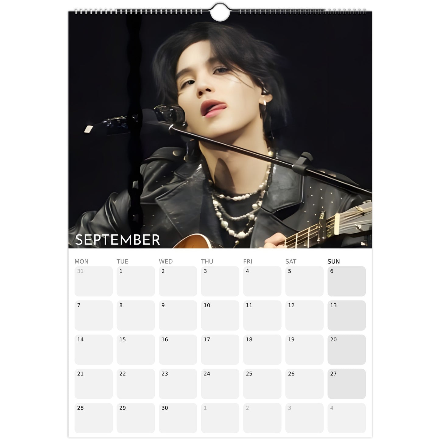 BTS Suga Yoongi Tongue Celebration 2026 A3 calendar September