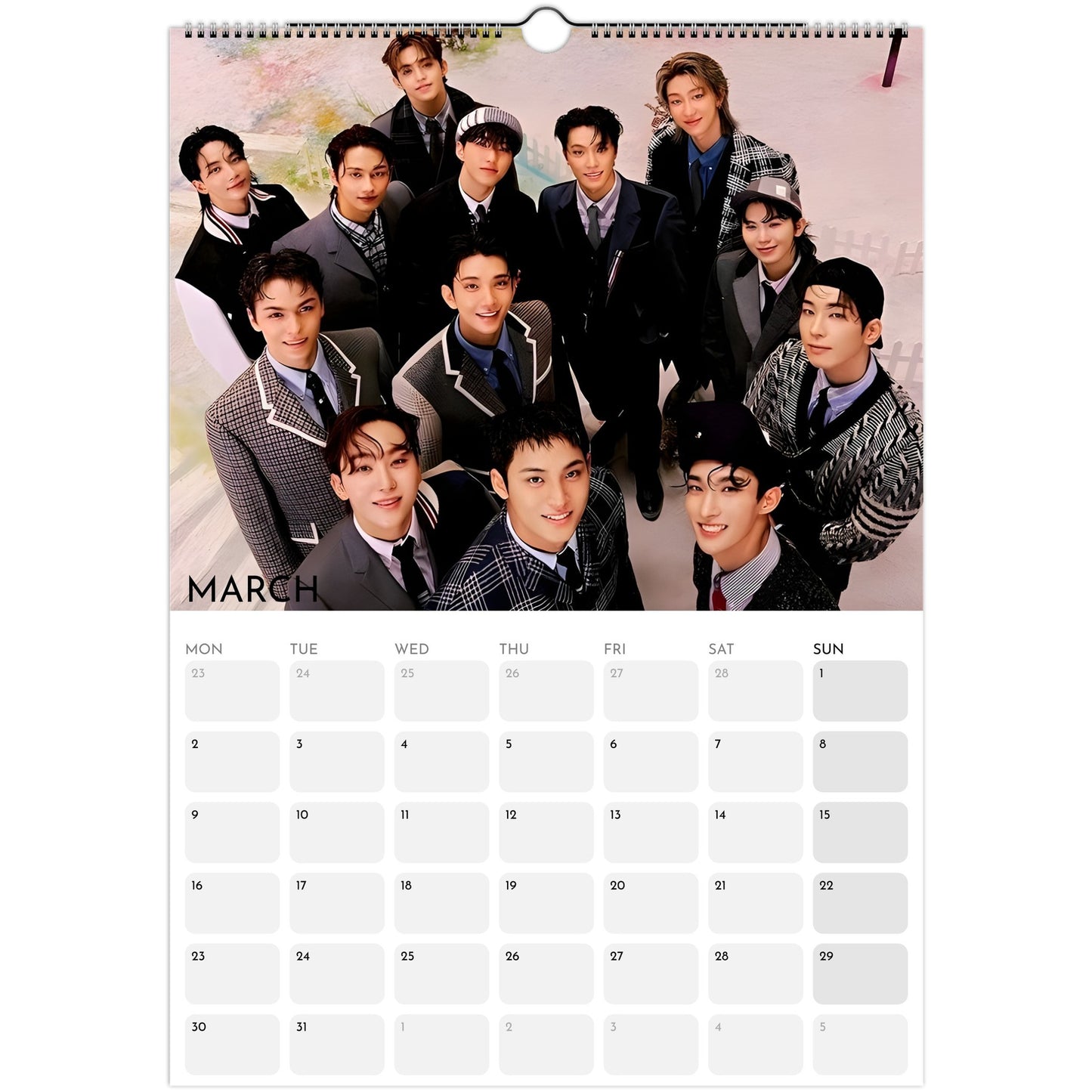 Seventeen 2026 A3 wall calendar March