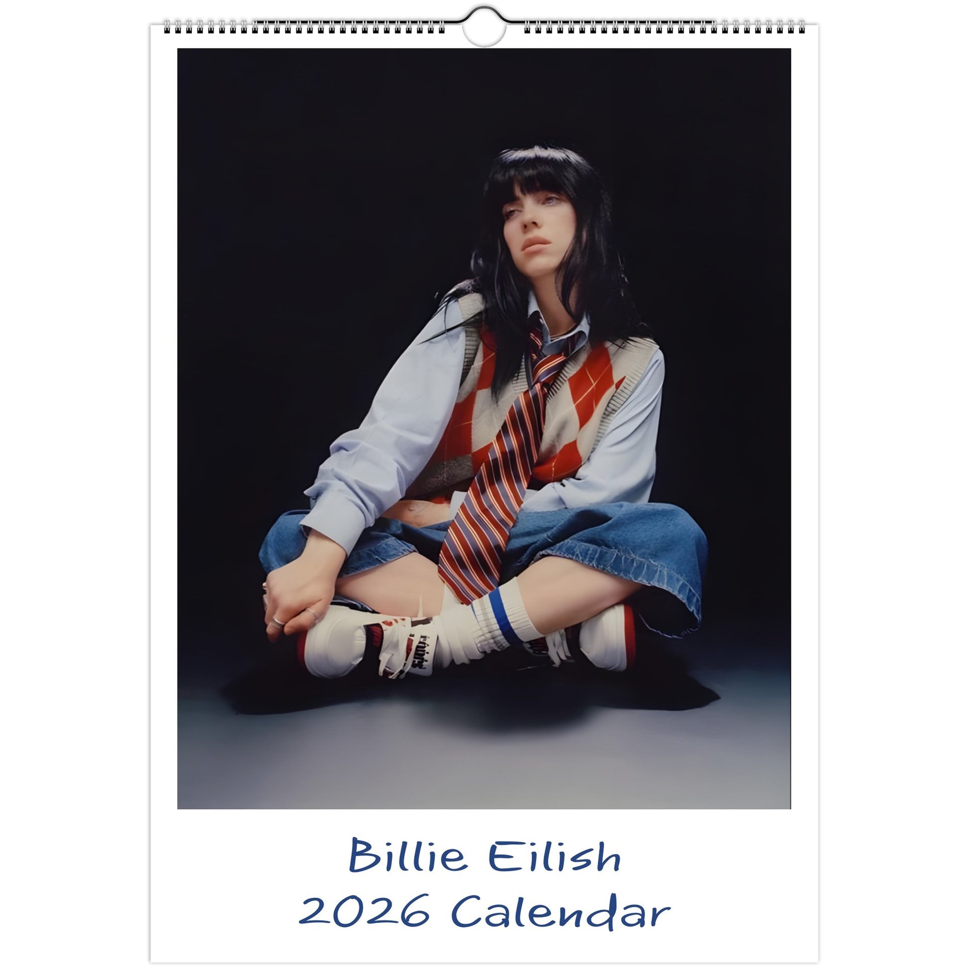 Billie Eilish 2026 A3 wall calendar front cover