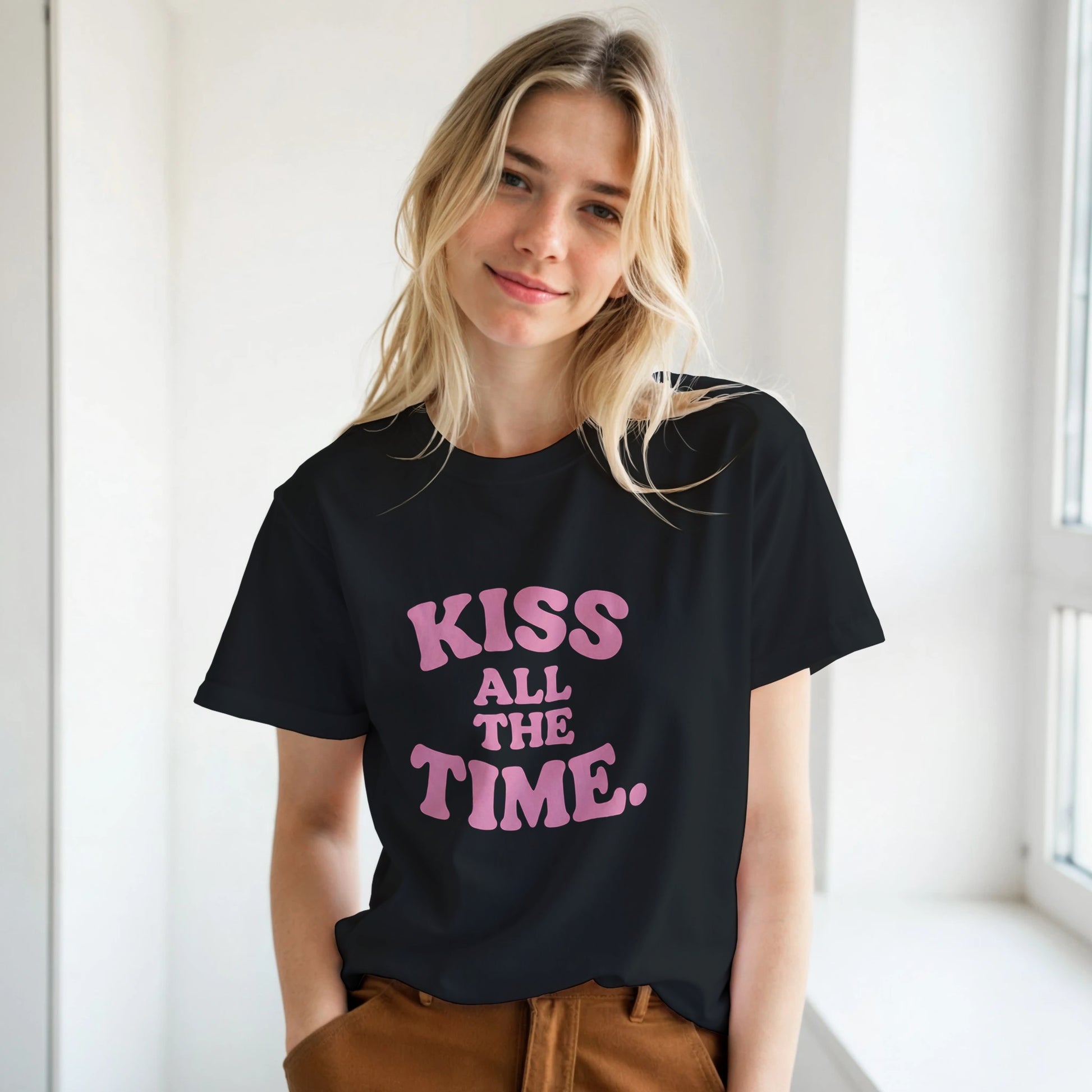 Kiss All The Time front print shirt