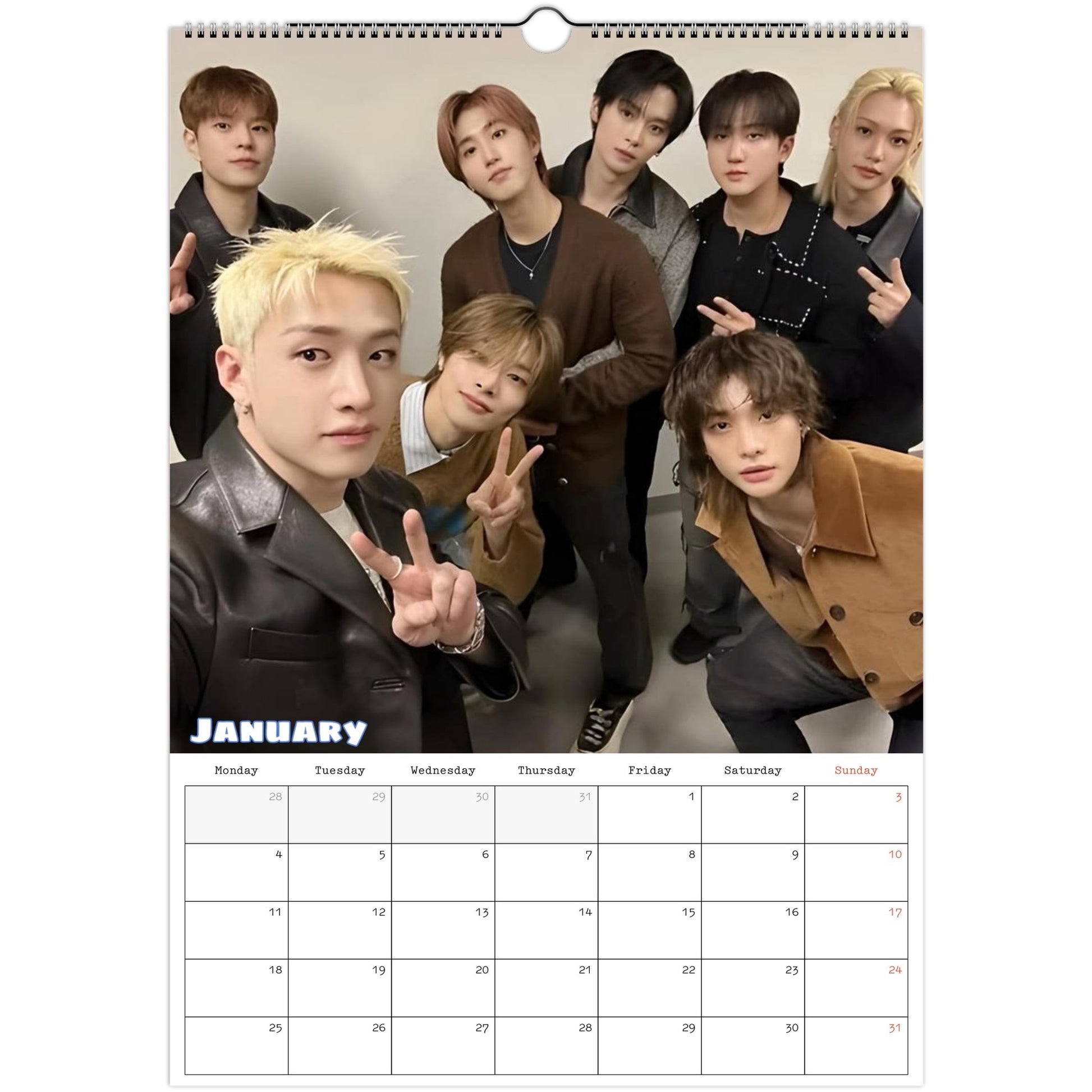 Stray Kids Calendar January page