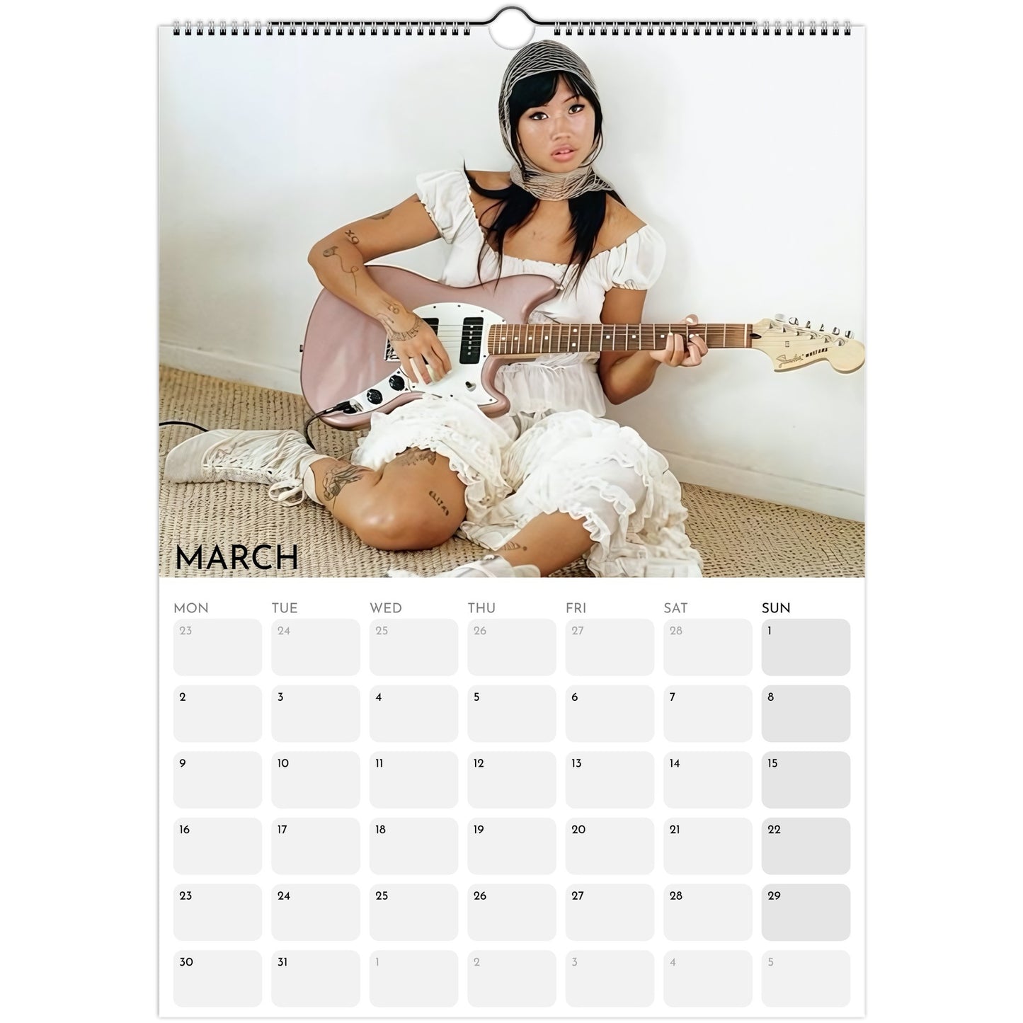Beabadoobee 2026 A3 wall calendar March