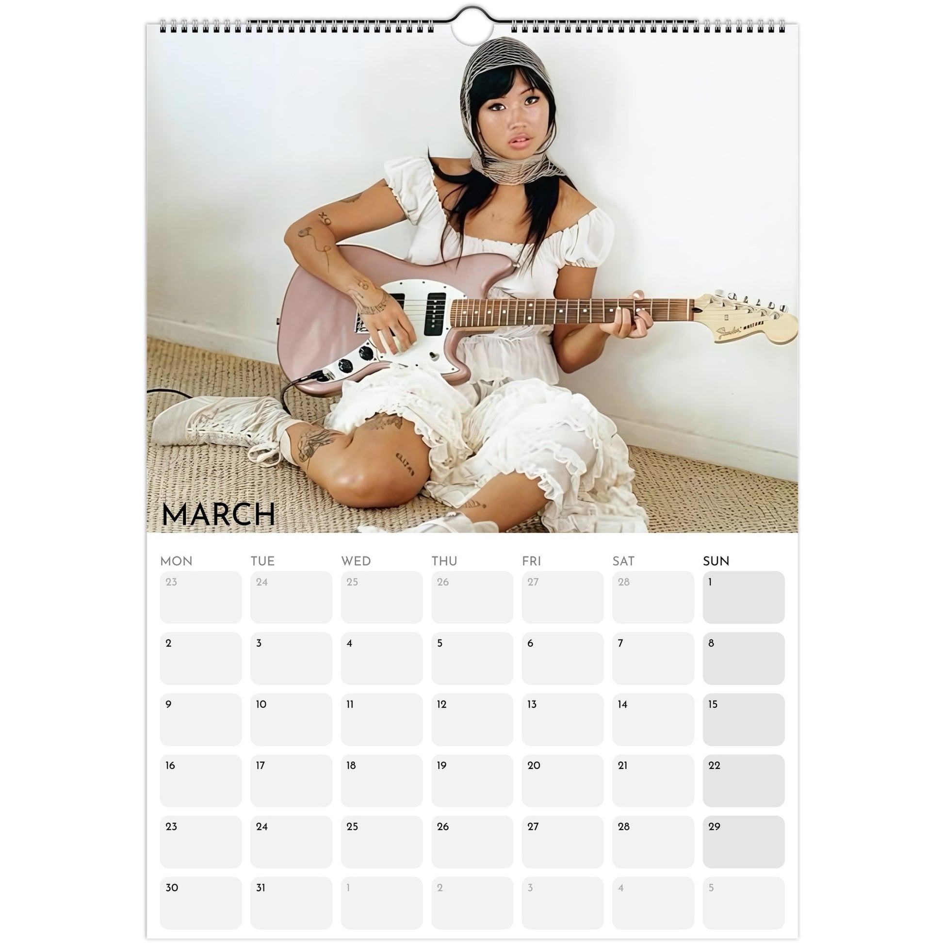 Beabadoobee 2026 A3 wall calendar March