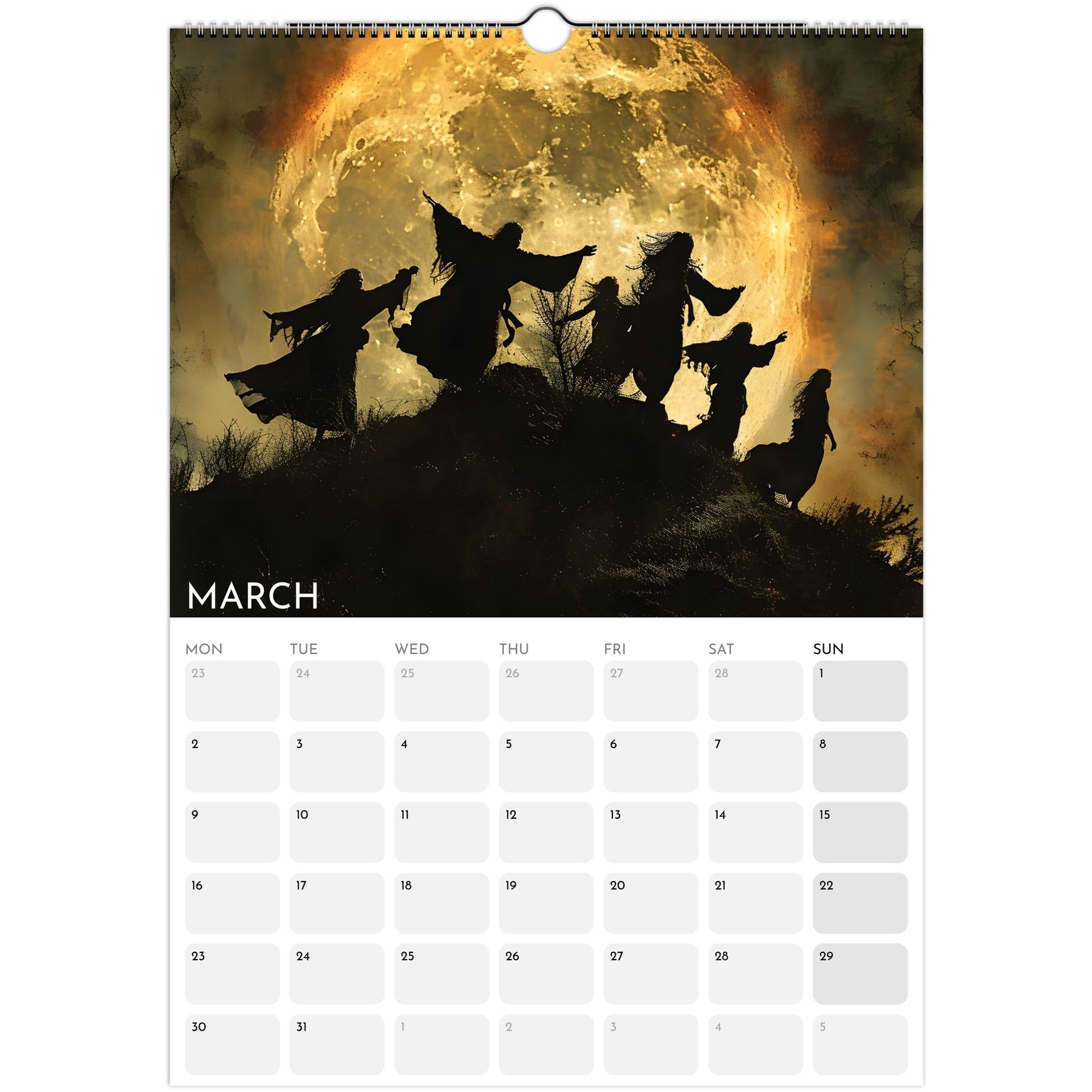 Witches’ Circle 2026 A3 wall calendar March