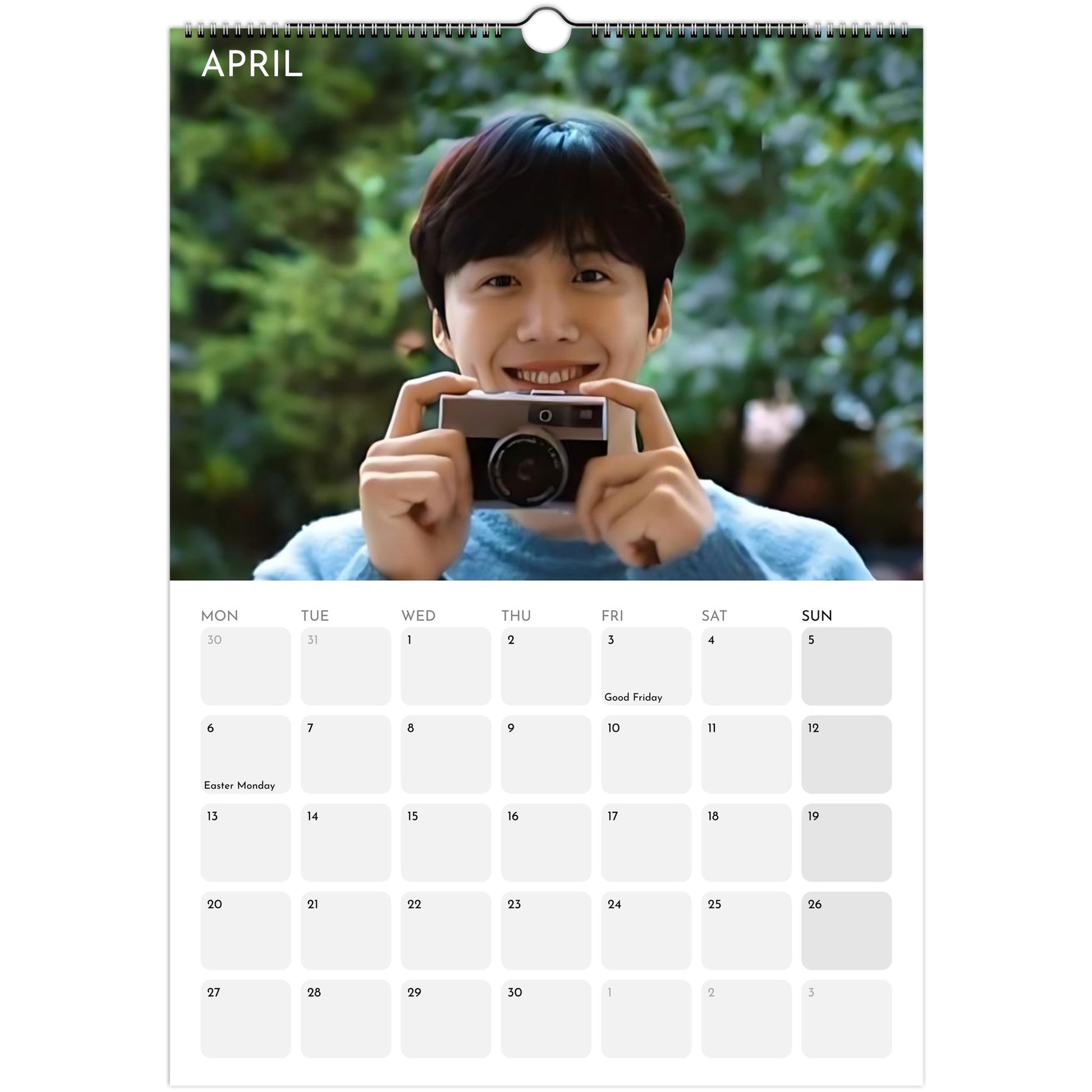 Kim Seon‑ho 2026 A3 wall calendar April